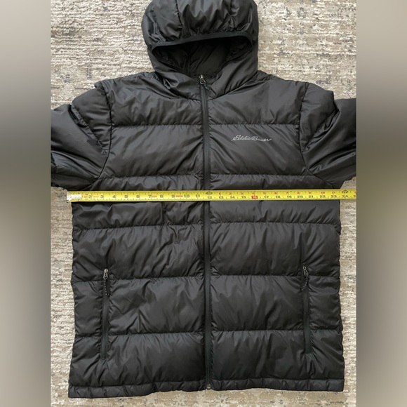 Eddie Bauer Puffer Jacket Coat Mens Size L Black Full Zip Down Filled EB650 - Picture 7 of 9
